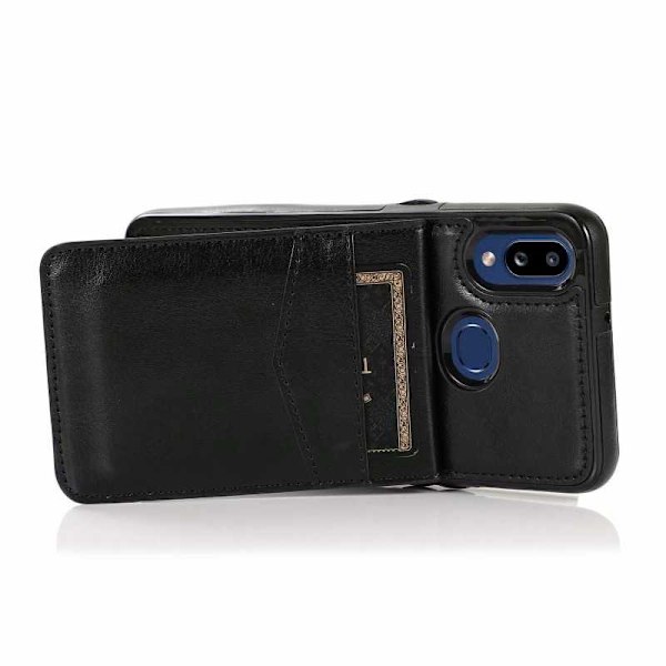 Samsung A20e Mobile Cover Cover -korttipidike 5-FACK Retro V3 Black