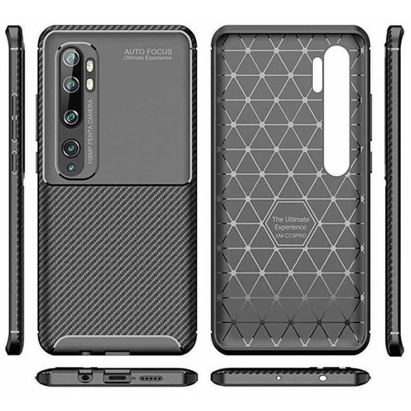 Xioami Mi Note 10 / 10 Pro Stöttåligt Slimmat Skal FullCarbon V4 Svart