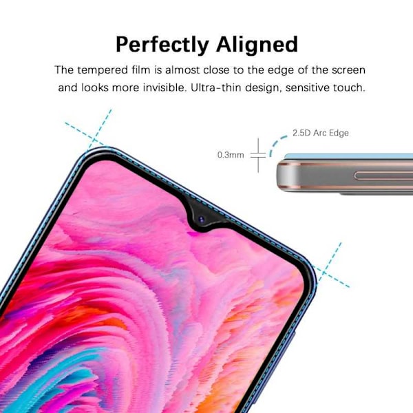 2-PACK Samsung M20 Hærdet glas 0,26mm 9H Fullframe Transparent