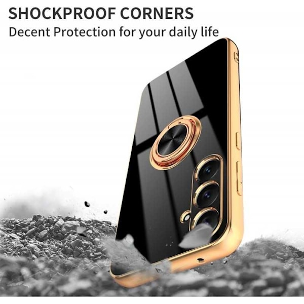 Samsung S24 Plus Elegant & Stöttåligt Skal med Ringhållare Flawless - Sort