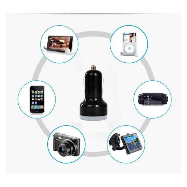 Universal Mini Biloplader Dobbelt USB 2.1A Grön