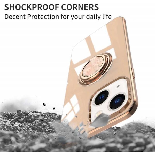 iPhone 13 Mini Elegant & stødsikkert cover med ringholder fejlfri Svart