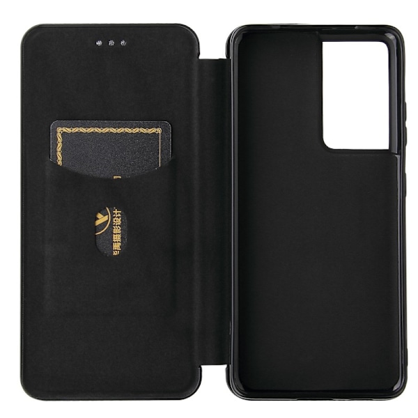 Samsung S21 Ultra Flip Case -korttipaikka CarbonDreams Black