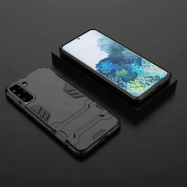 Samsung S21 Ultra iskunkestävä kotelo jalustalla ThinArmor Black