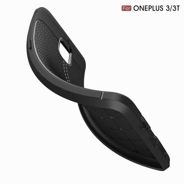 OnePlus 3 & 3T Iskunkestävä ja iskuja vaimentava LeatherBack Svart