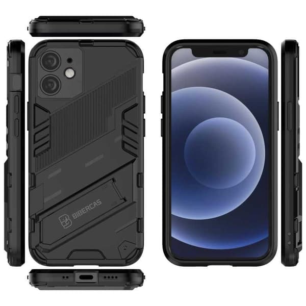 iPhone 12 Mini Iskunkestävä kotelo jalustalla ThinArmor V2 Orange