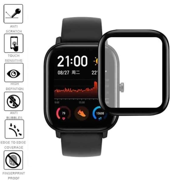 2-PACK Amazfit GTS 2 FullFrame 3D Härdat glas 0.26mm 9H Transparent