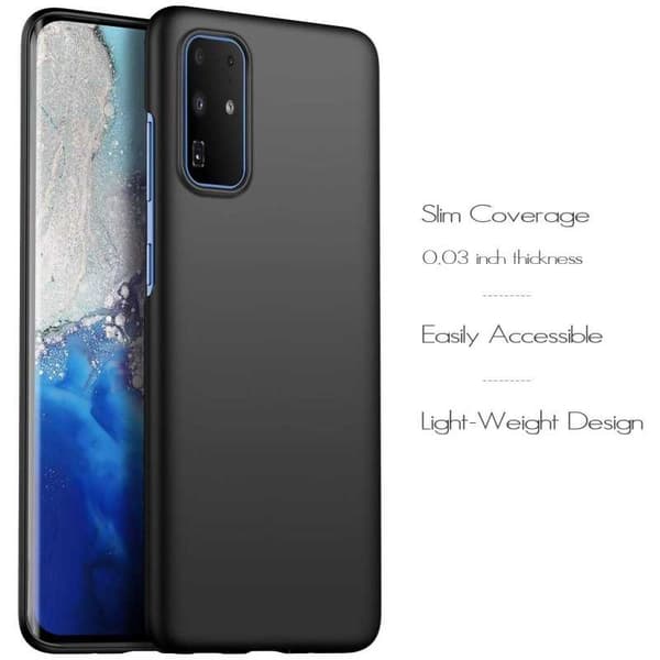 Samsung S20 Plus Ultraohut kumipinnoitettu mattamusta Cover Basic V2 Black
