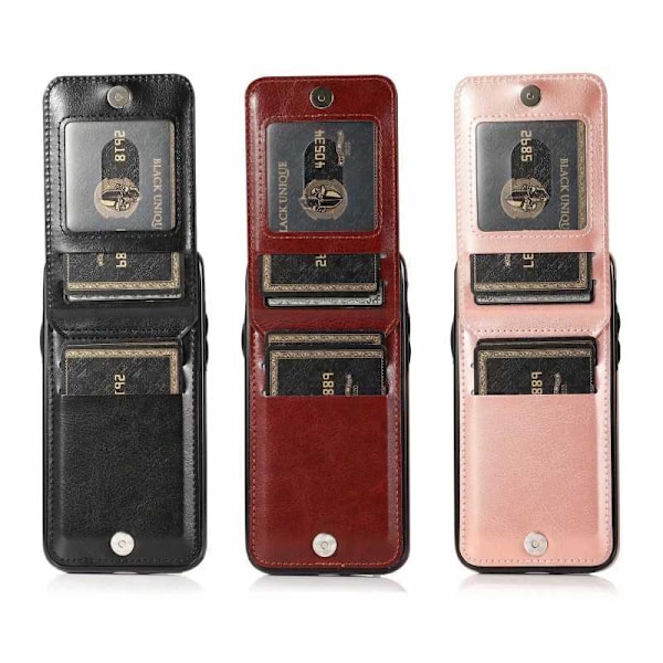 iPhone XS Max Mobil Cover Kortholder 5-SLOT Retro V3 Svart