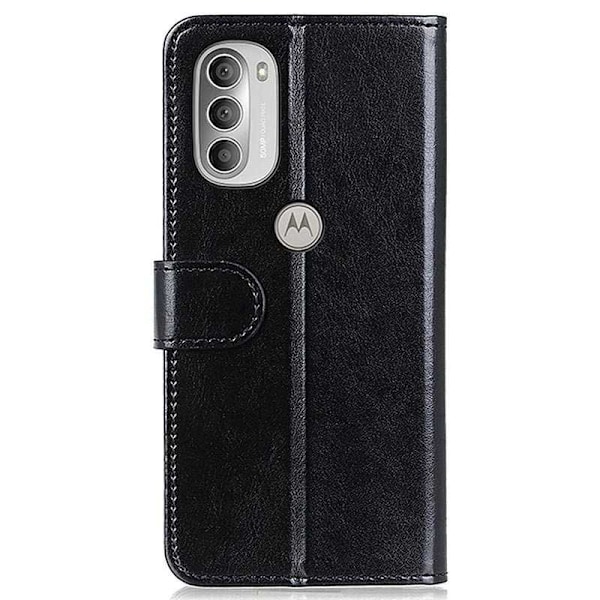 Motorola G51 Plånboksfodral PU-Läder 4-FACK Svart