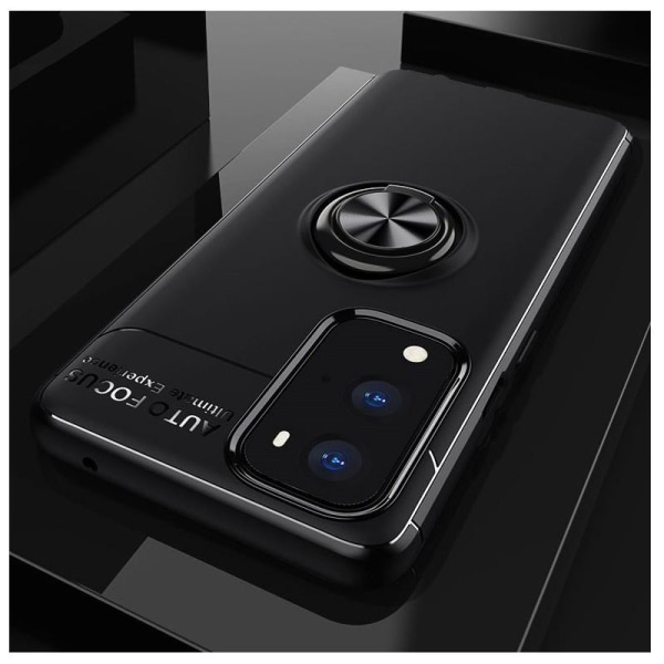 OnePlus 9 Pro Praktisk Stöttåligt Skal med Ringhållare V3 Svart