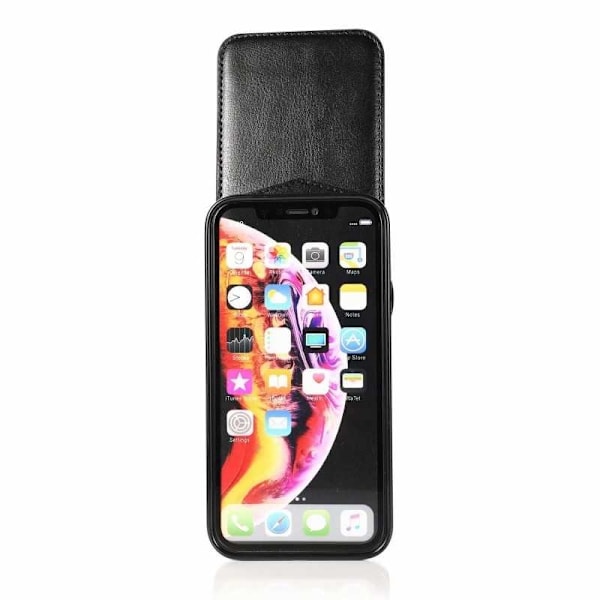 iPhone XR Mobile Cover Cover -korttipidike 5-FACK Retro V3 Svart