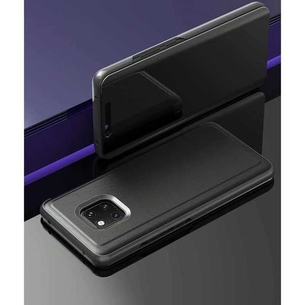 Mate 20 Pro Smart Flip Case Clear View Seisova V2 Rocket Svart