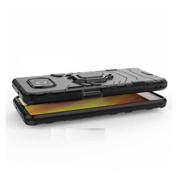 Xiaomi Poco X3 NFC iskunkestävä kansi sormustelineellä ThinArmor Black