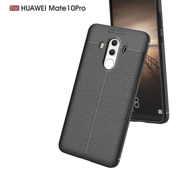 Mate 10 Pro Stöttåligt & Stötdämpande Skal LeatherBack Brun