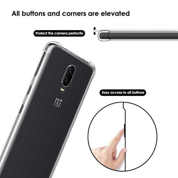 OnePlus 7 Stöttåligt Skal med Förstärkta Hörn Transparent