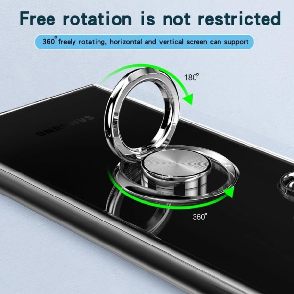 Samsung Galaxy S22 Ultra Stöttåligt Skal med Ringhållare Fresh Transparent