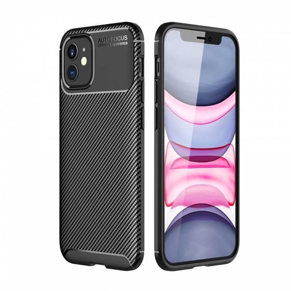 iPhone 12 Iskunkestävä ohut kansi FullCarbon V4 Black