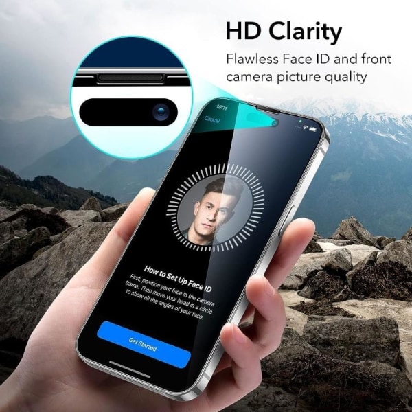 2-PACK iPhone 15 Pro Härdat Glas 0.26mm 2.5D 9H Fullframe Transparent