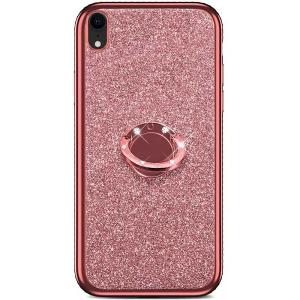 iPhone XR stødabsorberende cover med ringholder Rhinestone Guld