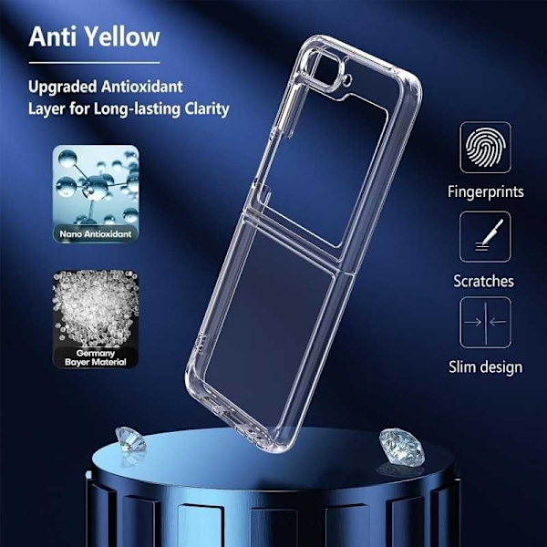 Samsung Z Flip 5 iskuja vaimentava kotelo Simple Transparent