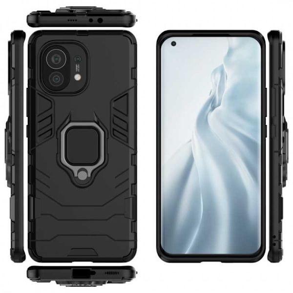 Xiaomi Mi 11 iskunkestävä kotelo ThinArmor sormustelineellä Black