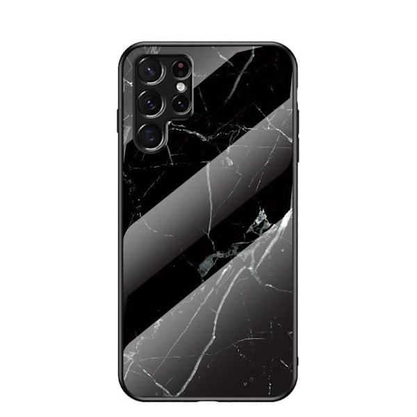 Samsung S22 Ultra Marmorskal 9H Härdat Glas Baksida Glassback V2 MultiColor Emerald Green