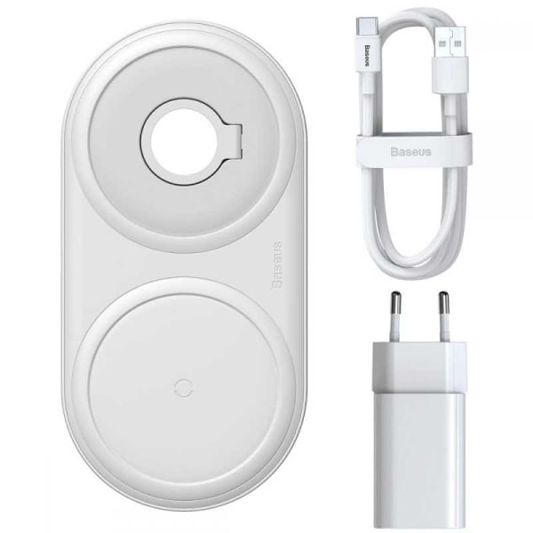 2-i-1 Baseus Planet trådløs oplader + ledningsspole Svart