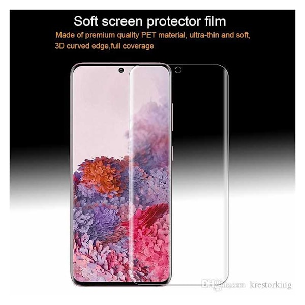 Samsung Galaxy S20 Plus Heltäckande 3D PET-Skärmskydd Transparent