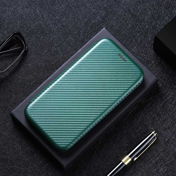 Samsung S10 Plus Flip Case -korttipaikka CarbonDreams Vihreä Green