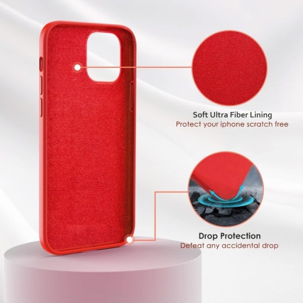 Gummibelagt støtsikker deksel iPhone 12 Mini - RØD