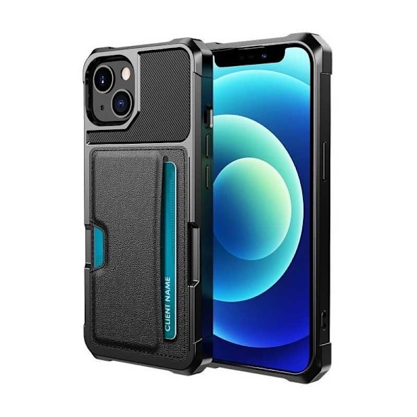 iPhone 14 Plus stødsikkert cover med kortrum Solid V2 Black