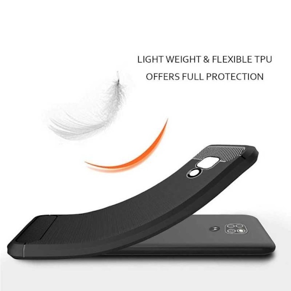 Motorola Moto E7 Plus iskunkestävä SlimCarbon kotelo Black
