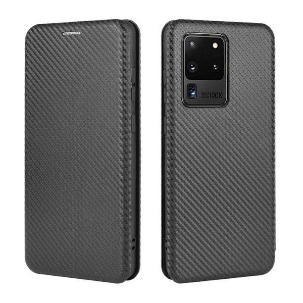 Samsung S20 Ultra Flip Case -korttipaikka CarbonDreams Black