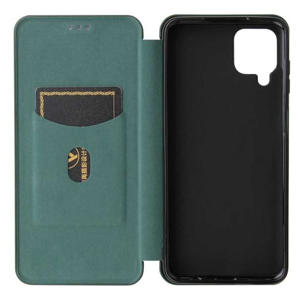 Samsung A12 Flipfodral Kortfack CarbonDreams Grön Grön