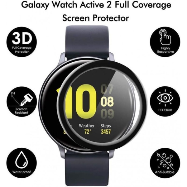 Samsung Galaxy Watch Active 2 44mm 3D herdet glass 0.2mm 9H Transparent