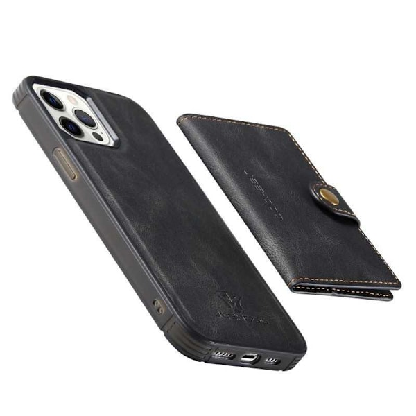 iPhone 14 Pro stødsikker etui med magnetisk kortholder JeeHood Black