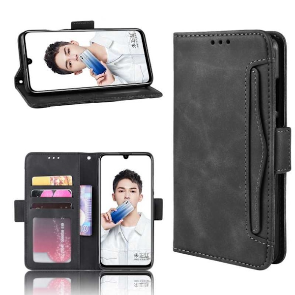 Huawei P Smart 2019 Pung-etui PU-læder 6-LOMMES Winston V3 Black