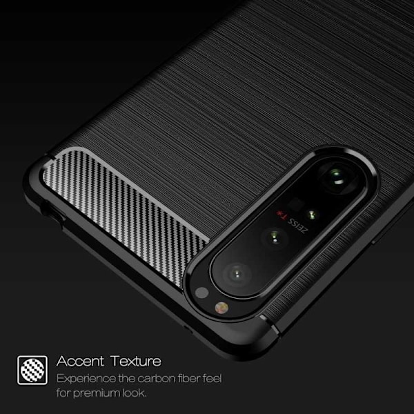 Xperia 1 III Iskunkestävä SlimCarbon -kotelo Black