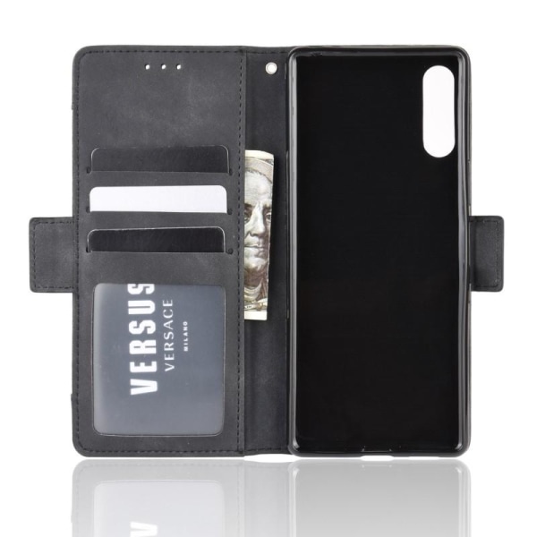 Sony Xperia L4 -lompakkokotelo PU-nahkainen 6-taskuinen Winston Black