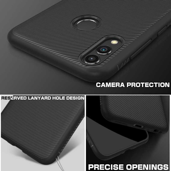 Huawei P Smart 2019 stødsikkert cover FullCarbon V3 Black