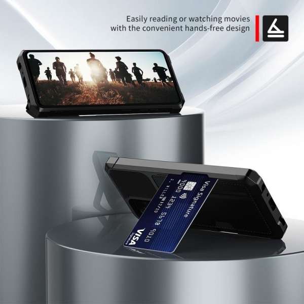 Samsung A33 5G Iskunkestävä kansi korttipaikalla Solid V2 Black