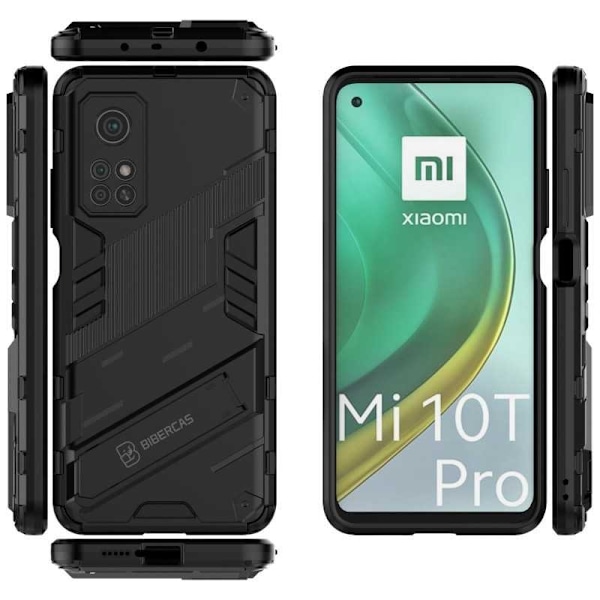 Xiaomi Mi 10T / 10T Pro iskunkestävä kotelo ja kickstand ThinArmor V2 Svart