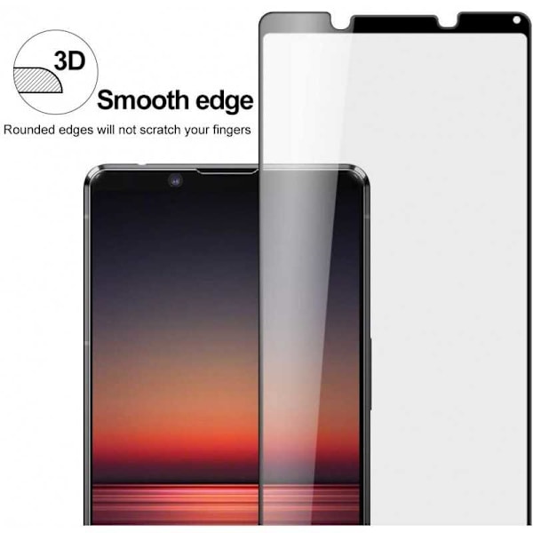 2-PACK Xperia 1 II FullFrame 0,26 mm 2,5D 9H karkaistu lasi (XQ-AT51) Transparent