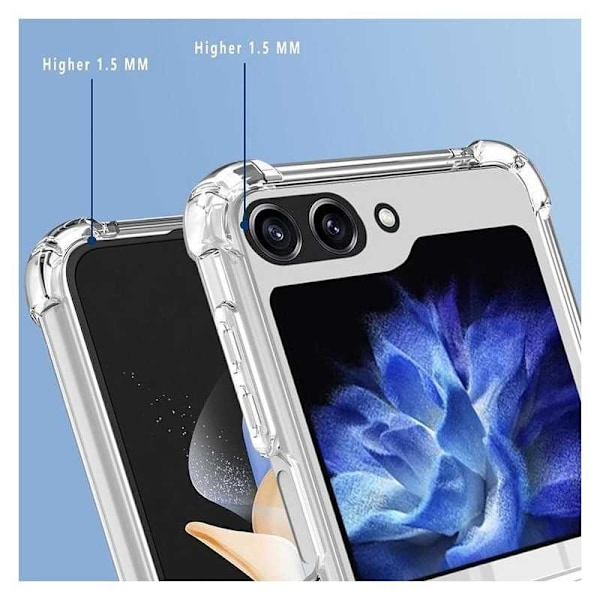 Samsung Z Flip 5 Transparent stødabsorberende cover MagSafe-kompatibel Transparent