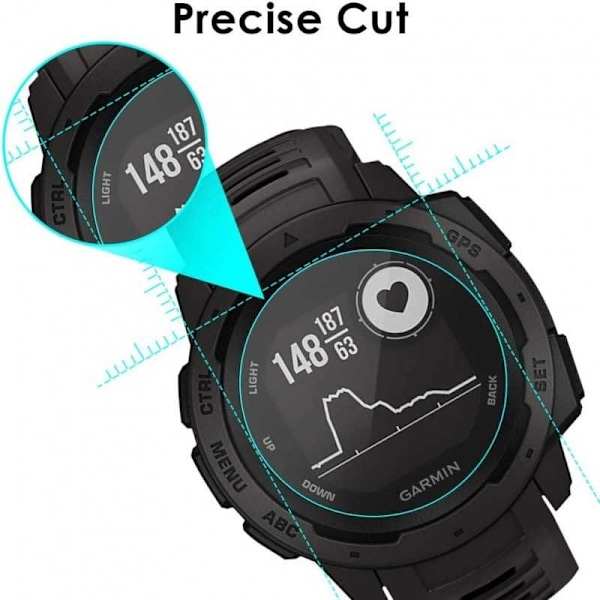 Garmin Instinct hærdet glas 0,2 mm 9H 2,5D Transparent