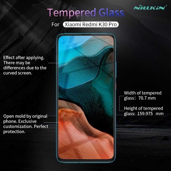 2-PACK Xiaomi Poco F2 Pro Härdat glas 0.26mm 2.5D 9H Transparent