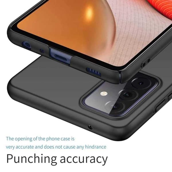 Samsung A72 5G Erittäin ohut kumipinnoitettu mattamusta Cover Basic V2 Black