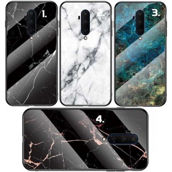 OnePlus 8 Marble Shell 9H Tempered Glass Back Glassback V2 White Variant 2