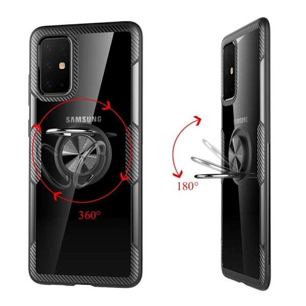 Samsung Galaxy S20 Käytännöllinen iskunkestävä kotelo sormustelineellä V4 Black